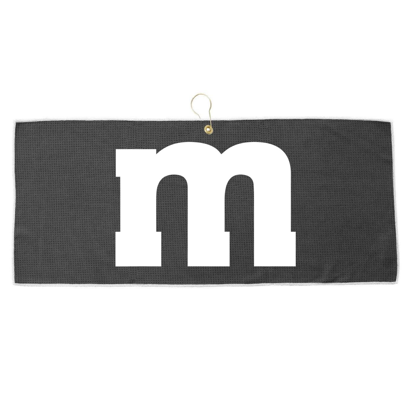 Letter M Capital Alphabet Large Microfiber Waffle Golf Towel