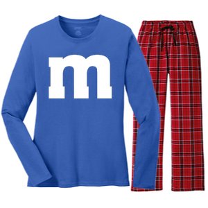 Letter M Capital Alphabet Women's Long Sleeve Flannel Pajama Set 