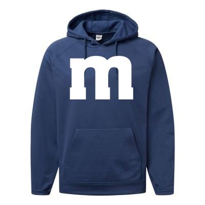 Letter M Capital Alphabet Performance Fleece Hoodie