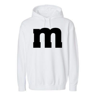 Letter M Capital Alphabet Garment-Dyed Fleece Hoodie