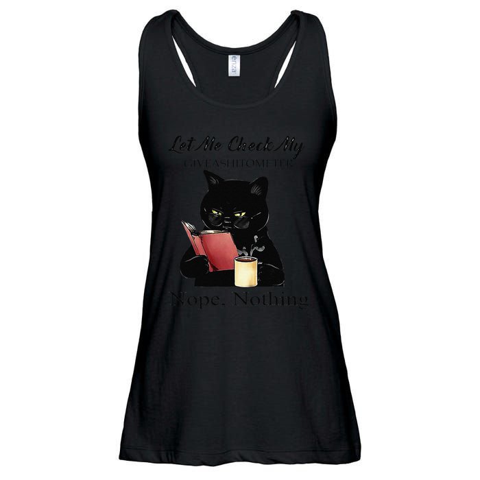 Let Me Check My Giveashitometer Nope Nothing Black Cat Ladies Essential Flowy Tank