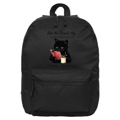Let Me Check My Giveashitometer Nope Nothing Black Cat 16 in Basic Backpack