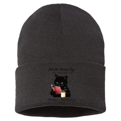 Let Me Check My Giveashitometer Nope Nothing Black Cat Sustainable Knit Beanie