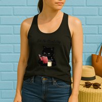 Let Me Check My Giveashitometer Nope Nothing Black Cat Womens Tank Top
