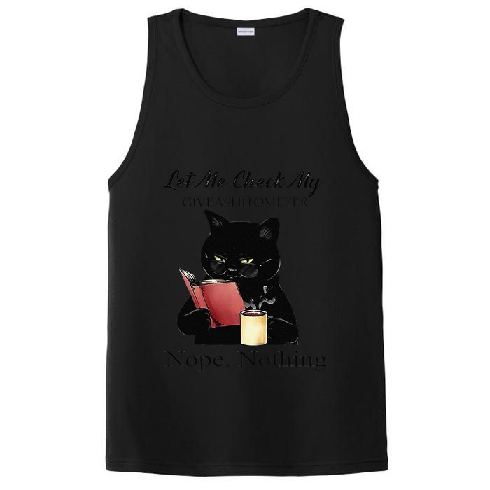 Let Me Check My Giveashitometer Nope Nothing Black Cat PosiCharge Competitor Tank