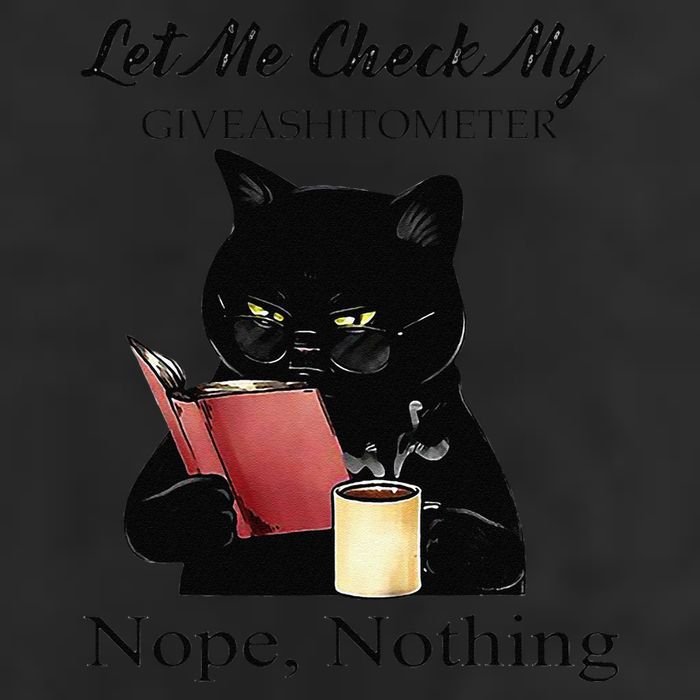 Let Me Check My Giveashitometer Nope Nothing Black Cat Trucker Hat