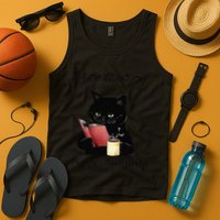 Let Me Check My Giveashitometer Nope Nothing Black Cat Tank Top