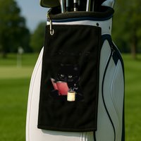 Let Me Check My Giveashitometer Nope Nothing Black Cat Golf Towel