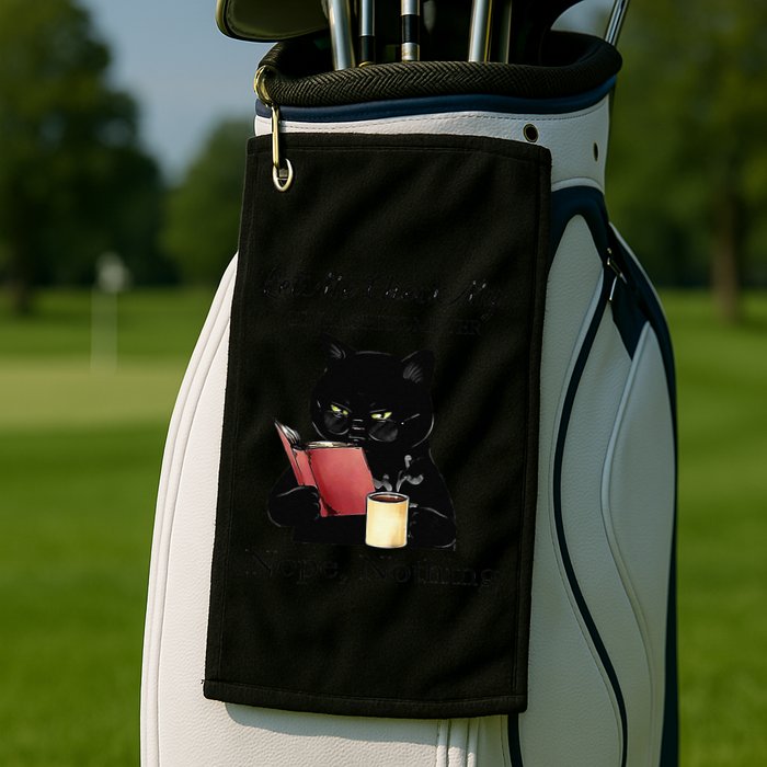 Let Me Check My Giveashitometer Nope Nothing Black Cat Golf Towel