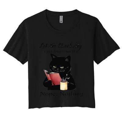 Let Me Check My Giveashitometer Nope Nothing Black Cat Crop Top