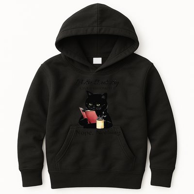 Let Me Check My Giveashitometer Nope Nothing Black Cat Kids Hoodie