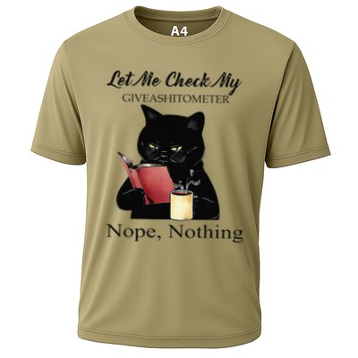 Let Me Check My Giveashitometer Nope Nothing Black Cat Performance Shirt