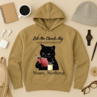 Let Me Check My Giveashitometer Nope Nothing Black Cat Hoodie