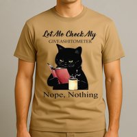 Let Me Check My Giveashitometer Nope Nothing Black Cat T-Shirt