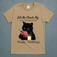 Let Me Check My Giveashitometer Nope Nothing Black Cat T-Shirt