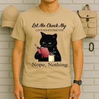 Let Me Check My Giveashitometer Nope Nothing Black Cat T-Shirt
