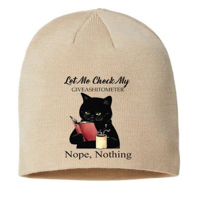 Let Me Check My Giveashitometer Nope Nothing Black Cat Sustainable Beanie
