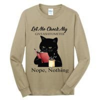 Let Me Check My Giveashitometer Nope Nothing Black Cat Tall Long Sleeve T-Shirt