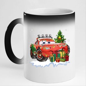 Lightning Mcqueen Christmas Lights Cars Xmas Lover 11oz Black Color Changing Mug