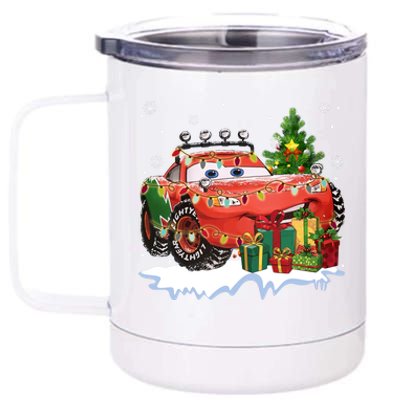 Lightning Mcqueen Christmas Lights Cars Xmas Lover 12 oz Stainless Steel Tumbler Cup