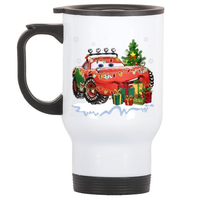 Lightning Mcqueen Christmas Lights Cars Xmas Lover Stainless Steel Travel Mug