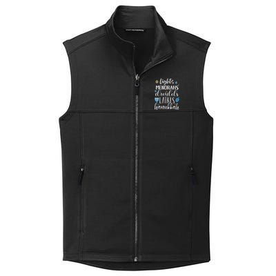 Lights Menorahs Dreidels Latkes Hanukkah Jewish Collective Smooth Fleece Vest