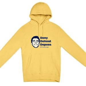 Luigi Mangione Deny Defend Depose — Free Luigi Premium Pullover Hoodie