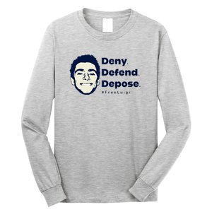 Luigi Mangione Deny Defend Depose — Free Luigi Long Sleeve Shirt