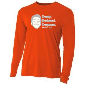 Luigi Mangione Deny Defend Depose — Free Luigi Cooling Performance Long Sleeve Crew