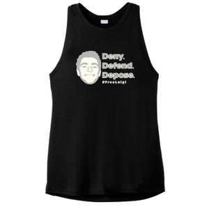 Luigi Mangione Deny Defend Depose — Free Luigi Ladies PosiCharge Tri-Blend Wicking Tank