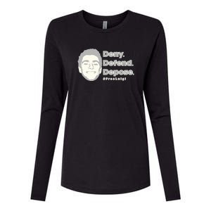 Luigi Mangione Deny Defend Depose — Free Luigi Womens Cotton Relaxed Long Sleeve T-Shirt