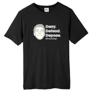 Luigi Mangione Deny Defend Depose — Free Luigi Tall Fusion ChromaSoft Performance T-Shirt