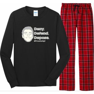 Luigi Mangione Deny Defend Depose — Free Luigi Long Sleeve Pajama Set