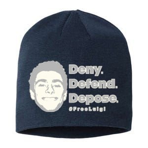 Luigi Mangione Deny Defend Depose — Free Luigi Sustainable Beanie