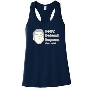 Luigi Mangione Deny Defend Depose — Free Luigi Women's Racerback Tank