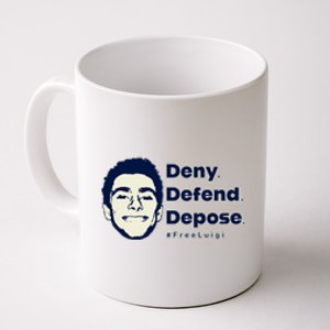 Luigi Mangione Deny Defend Depose — Free Luigi Coffee Mug