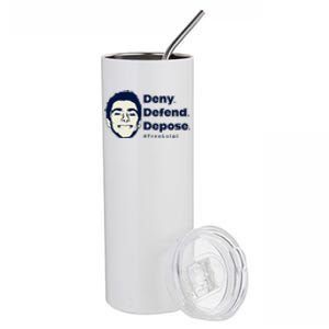 Luigi Mangione Deny Defend Depose — Free Luigi Stainless Steel Tumbler