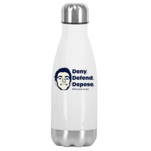 Luigi Mangione Deny Defend Depose — Free Luigi Stainless Steel Insulated Water Bottle