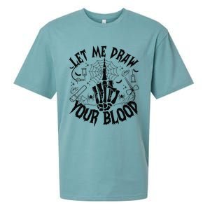 Let Me Draw Your Blood Nurse Spooky Party Halloween Sueded Cloud Jersey T-Shirt