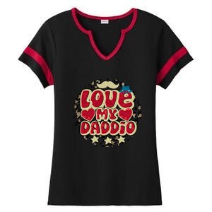 Love My Daddio Fathers Day Funny Super Daddio Ladies Halftime Notch Neck Tee