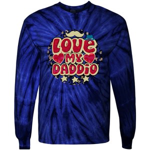 Love My Daddio Fathers Day Funny Super Daddio Tie-Dye Long Sleeve Shirt