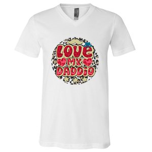 Love My Daddio Fathers Day Funny Super Daddio V-Neck T-Shirt