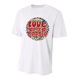 Love My Daddio Fathers Day Funny Super Daddio Performance Sprint T-Shirt