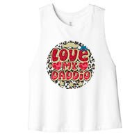 Love My Daddio Fathers Day Funny Super Daddio Women's Racerback Cropped Tank