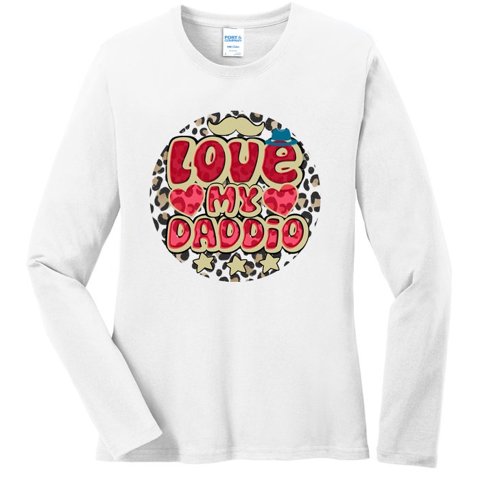 Love My Daddio Fathers Day Funny Super Daddio Ladies Long Sleeve Shirt