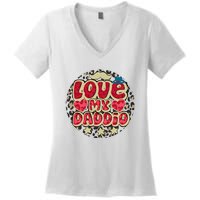 Love My Daddio Fathers Day Funny Super Daddio Women's V-Neck T-Shirt