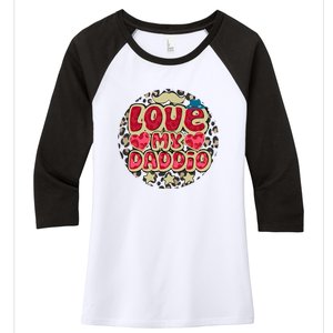 Love My Daddio Fathers Day Funny Super Daddio Women's Tri-Blend 3/4-Sleeve Raglan Shirt