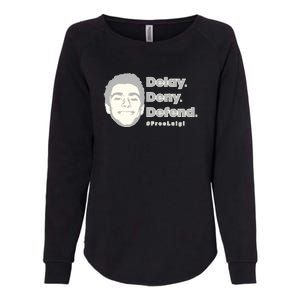 Luigi Delay Deny Defend Womens California Wash Sweatshirt