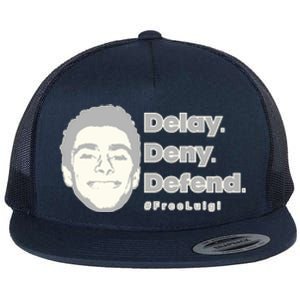 Luigi Delay Deny Defend Flat Bill Trucker Hat