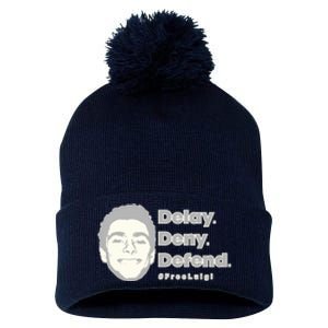 Luigi Delay Deny Defend Pom Pom 12in Knit Beanie